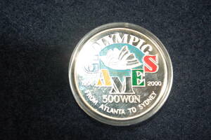 韓国　カラーコイン　500ウオン　銀貨　1996　オリンピック　レア