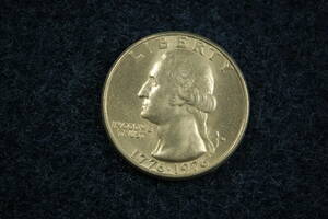アメリカ　クォータードル　1976年　ワシントン　　② 　建国200年記念　25セント　クラッド貨幣
