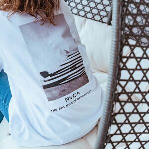 新品未使用 ルーカ RVCA 男女兼用 半袖Tシャツ トップス バックプリント ロゴ ホワイト FREE 大きいサイズ