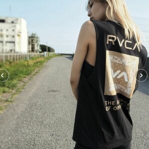 新品未使用ワケあり ルーカ RVCA バックプリント ロゴ トップスタンクトップ 男女兼用 メンズ レディース 夏物 ブラック M