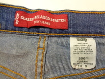 s20◆Levi's 550 クラシック リラックスド ストレッチ ジーンズ メキシコ製◆リーバイス size14S テーパード 00s～ クロップド丈 デニム 6D_画像6