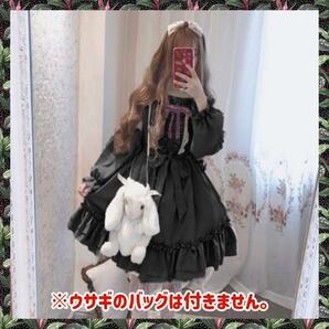 116 ワンピース ドレス ブラック ロリータ リボン付き 可愛い ゴスロリの画像3