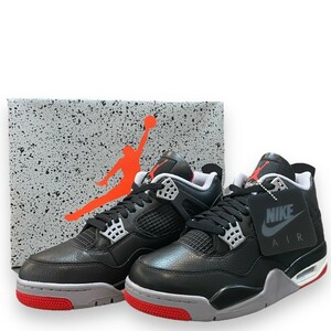 27cm NIKE AIR JORDAN 4 RETRO BRED REIMAGINED スニーカー ブラック レッド FV5029-006 ナイキ エアジョーダン4 レトロ