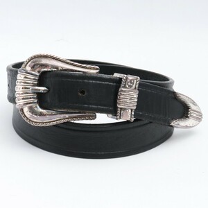 TORY LEATHER 1 Creased Belt ブラック 2914 トリーレザー クリーストレザーベルト ウエスタン