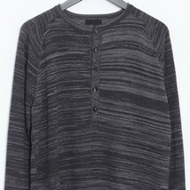 DEVOA Knit henley neck long sleeve サイズ3 メランジグレー KTS-NLWHL デヴォア ニット ヘンリーネック ロンT_画像3