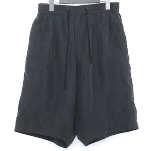 DEVOA Short pants rayon/polyester poplin サイズ3 ブラック PTI-SPH デヴォア レーヨン ハーフパンツ サンドブラスト加工