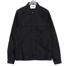 JIL SANDER 2Pocket Military Overshirt 39(15 1/2) ブラック JSMS740526-MS241000 ジルサンダー ミリタリー オーバーシャツ ジャケット_画像1