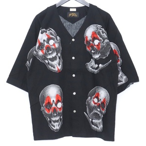 WACKO MARIA × 56 TATTOO STUDIO DABO SHIRT Sサイズ ブラック ワコマリア タトゥースタジオ ダボ半袖シャツ ノーカラー