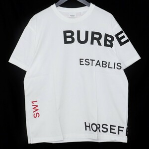 BURBERRY ホースフェリープリントTシャツ Lサイズ ホワイト 8017103 バーバリー クルーネック半袖カットソー