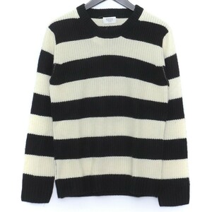 MEN*S BIGI border knitted size 2 black white men's Bigi sweater border knit pullover