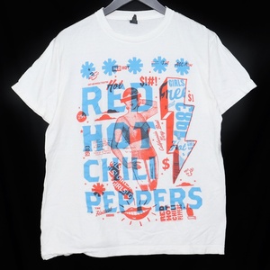 RED HOT CHILI PEPPERS コピーライト表記 バンドTシャツ Mサイズ ホワイト レッドホットチリペッパーズ 半袖カットソー