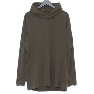 DEVOA ジャージプルオーバーパーカー サイズ2 チャコールカーキ デヴォア Jersey pullover hoodie parka