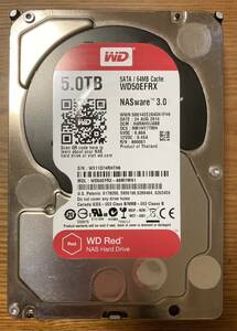 【状態◎】Western Digital ウェスタンデジタル Red シリーズ WD50EFRX 3.5インチHDD 5TB（NAS向けHDD）