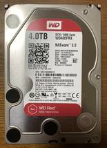 【状態◎】Western Digital ウェスタンデジタル WD Red シリーズ WD40EFRX 3.5インチ HDD 4TB（NAS向けHDD/使用時間：2500時間未満）_画像1