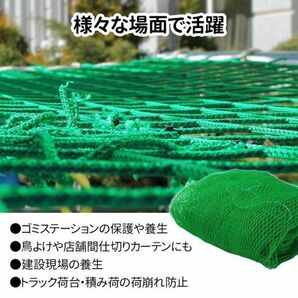 養生ネット グリーンネット 5m×10m 25mm目 防球ネット 折りたたみ 鳥よけネット グリーン 野球 防鳥ネット カラス グリーンネットフェンスの画像3