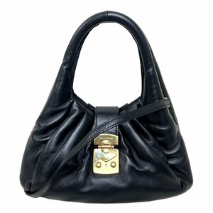 MIU MIU　ミュウミュウ　バッグ　ナッパレザー　マテラッセ　ハンド　2WAY　5BC067　黒　ブラック　ショルダー