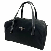 PRADA　プラダ　バッグ　ハンド　ナイロン　レザー　BR2394　プレート　ロゴ　ミニボストン　NERO　ブラック　黒_画像2