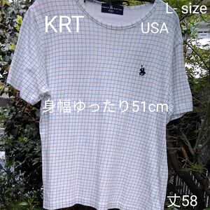 KRT 半袖 身幅51cm 丈58cm L- size 他 UNIQLO 白V ネック L- size 黒 例二点セット割可