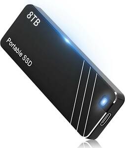 外付けSSD ポータブルSSD 新しいアップグレードされた外付けSSD 8TB USB3.2Gen1 読出し最大550MB/s ポータブル ブラック 