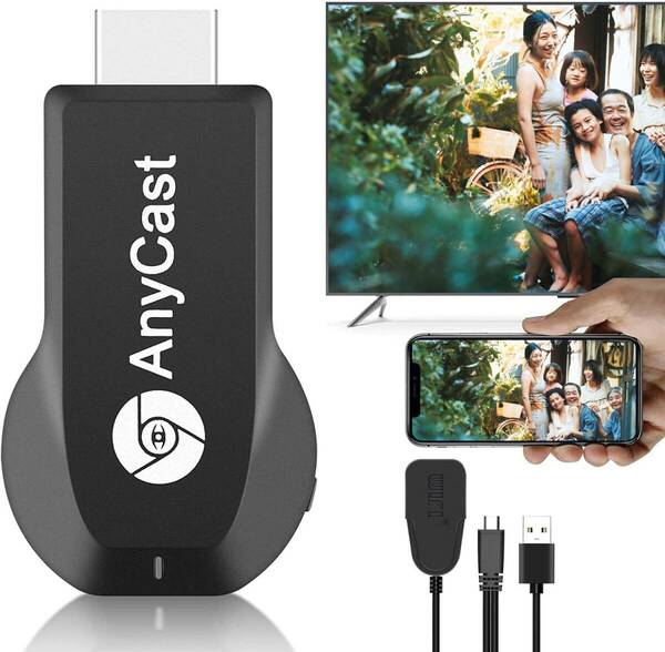 Elnicec HDMI ミラーキャスト [2024正規品] ワイヤレス ミラーリング クロームキャスト Anycast テレビ 画面 日本語取説書付き