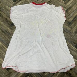 ヤM2327 ホワイト サイズ1 汚れあり USA製 ヴィンテージ Tシャツ リンガー レアの画像3
