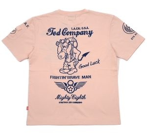 テッドマン/刺繍Tシャツ/ピンク/XXL/tdss-497/エフ商会/カミナリモータース/スカT