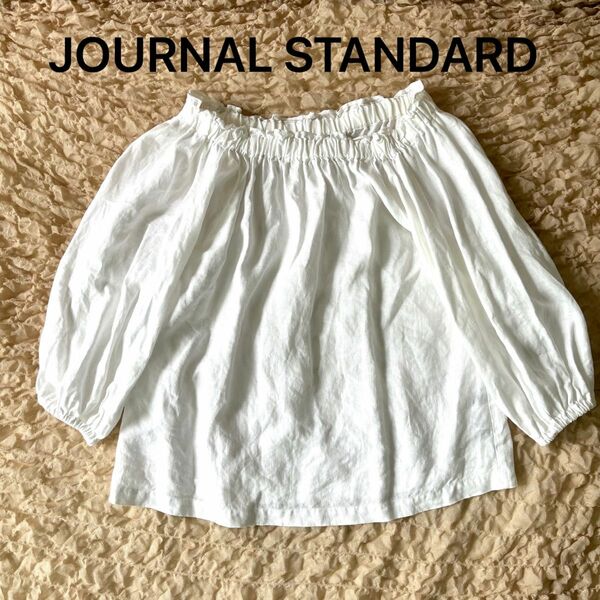 JOURNAL STANDARD【ジャーナルスタンダード】オフショルダー リネンブラウス シャツ ホワイト プルオーバー