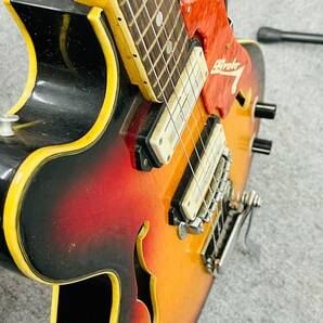 G245-Z13-220 ▲ TEISCO テスコ MODEL/VEGAS66 エレキギター フルアコ 本体 通電/簡単な音出し確認済み ハードケース付き 弦楽器 ギター ②の画像4