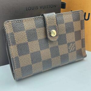 1円 LOUIS VUITTON ルイヴィトン ダミエ ポルトモネ・ビエ ヴィエノワ N61664 2つ折り財布 がま口