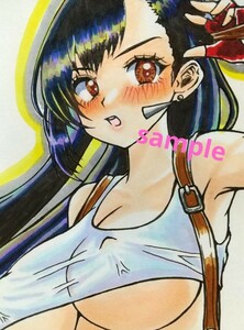  hand-drawn illustrations FF7 Final Fantasy tifa* lock Heart original picture same person 