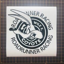 ステッカー ロードランナー コヨーテ Wile E. Coyote ROADRUNNER RACING 左右2枚セット　ブラック_画像2