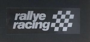 ステッカー　ラリーレーシング　RALLYE RACING メタリックシルバー　20cm