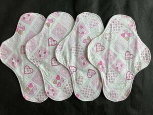 [L size 4 sheets ] waterproof cloth * suction body go in fabric napkin hand made underwear cloth Heart 