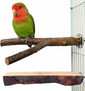  perch apple. tree pa-chi parakeet parrot nature tree cage accessory 2 pcs set 