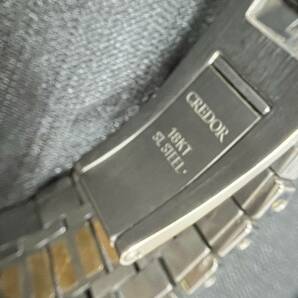 ＃20579 SEIKO セイコー CREDOR クレドール 9581-6010 18KT K18 18金 ゴールド コンビ 白文字盤 余りゴマ有 メンズ レディース 現状不働の画像5