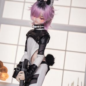 【コドモ本舗】DDH-09 SW肌 カスタムヘッド＋アイ4種＋ウィッグ＋うさぎ耳＋おまけ衣装類 ※難ありの画像6