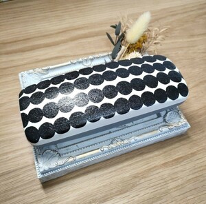 ! glasses case glasses case dot pattern Monotone decoupage hand made!