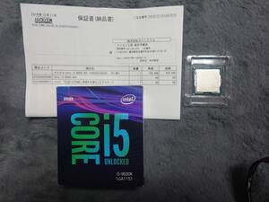 Intel　core i5 9600K LGA1151 95W CPU　第9世代