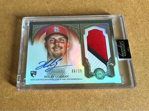 2023 Topps Dynasty Nolan Gorman ノーランゴーマン　3-Color Game Used PATCH AUTO 10枚限定　直書き RC Cardinals サイン　カージナルス