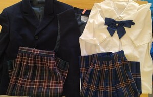 岡山県[岡山操山高等学校]　女子制服　夏服冬服上下セット 　夏冬スカート(69.48) 　6点セット　名門進学校　PRESIDENT