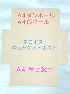 Ａ４ダンボール Ａ４段ボール（やっこ型、Ａ４・厚さ3ｃｍ）　１０枚　ネコポス、ゆうパケットポスト対応