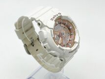 1円スタート★可動 CASIO カシオ G-SHOCK Gショック BABY-G ベイビージー BA-110 ホワイト ピンク QZ クオーツ アナデジ★_画像3