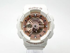 1円スタート★可動 CASIO カシオ G-SHOCK Gショック BABY-G ベイビージー BA-110 ホワイト ピンク QZ クオーツ アナデジ★