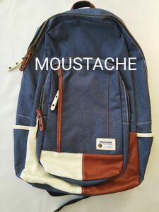 MOUSTACHE ムスタッシュ リュック リュックサック ネイビー デニム メンズ レディース 男女兼用 使用品 タグあり