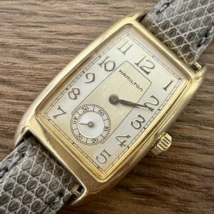 【1円〜】Hamilton ハミルトン 腕時計6240 ゴールド スモールセコンド メンズ ボーイズ クオーツ 稼働品