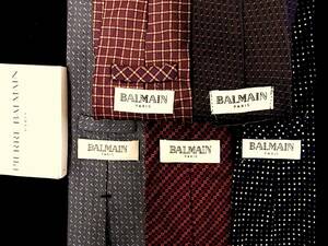 卸価格【５本セット USED５本全良品セット】№2593③■５本全て バルマン【BALMAIN】ネクタイ■KA244G3N