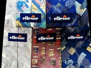 卸価格【５本セット USED５本全良品セット】№2671③■５本全て エレッセ【ellesse】ネクタイ■KA244G3N