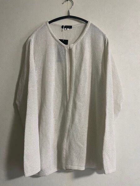 KORET 上品 カーディガン ラメ入り ホワイト LL 羽織 定価29,700円 未使用品!