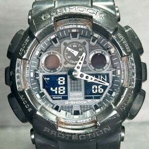 CASIO カシオ G-SHOCK ジーショック GA-100-1A1 腕時計 クオーツ アナデジ 多機能 ブラック ステンレススチール メンズ 新品電池交換済みの画像3