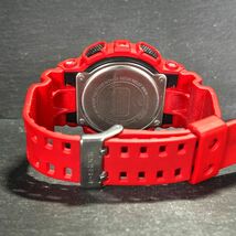 美品 CASIO カシオ G-SHOCK ジーショック GA-100B-4A 腕時計 クオーツ アナデジ 多機能 レッド ステンレススチール メンズ 新品電池交換済_画像7